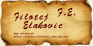 Filotej Elaković vizit kartica